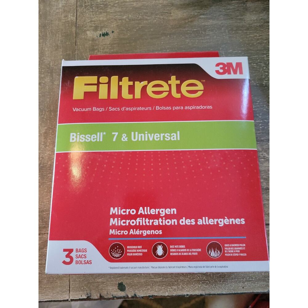 New in box Filtrete Bissell 7 & universal vacuum 3M bags micro allergen 66707B